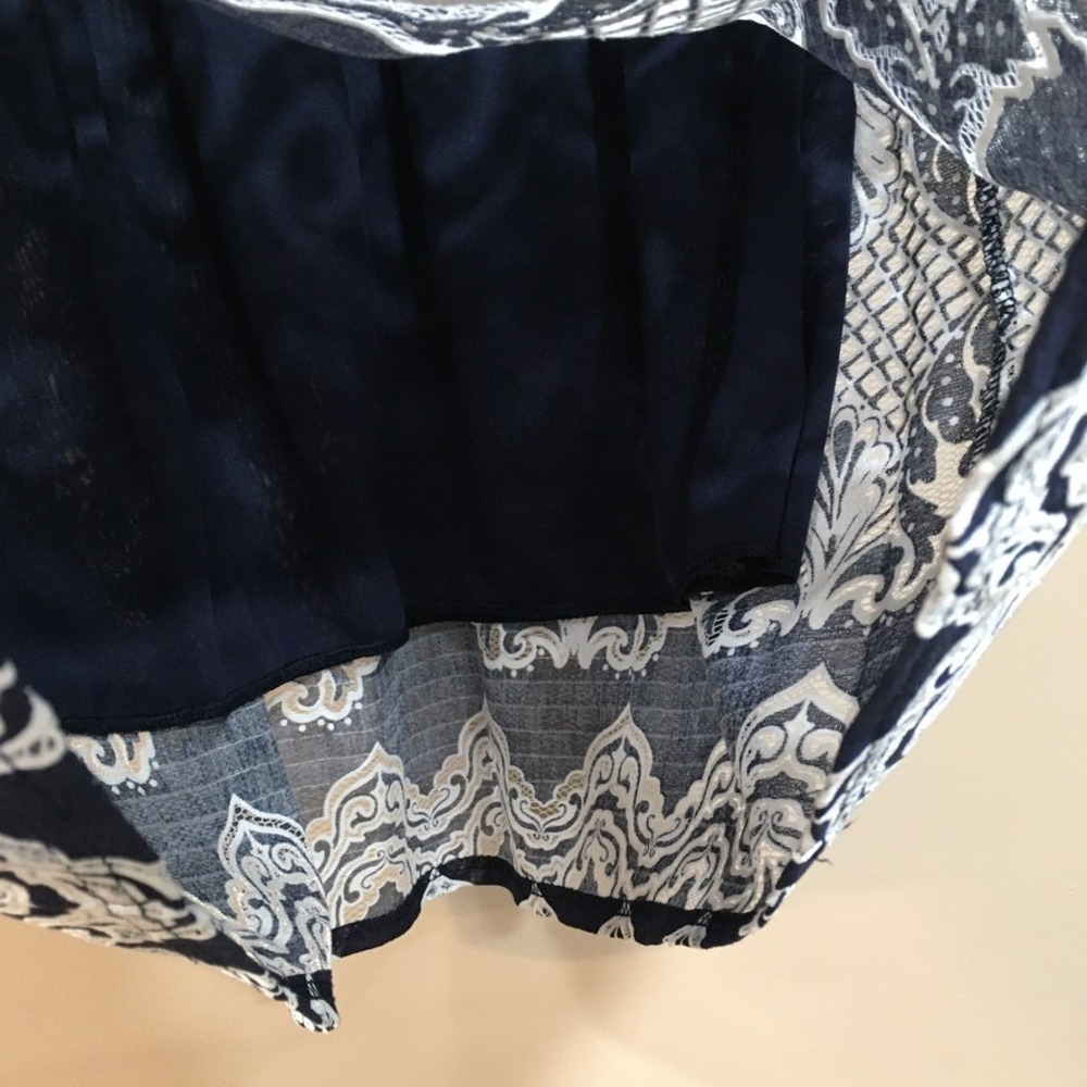Anthropologie Me 2 Magic Embroidered Midi Skirt Womens L Navy White Boho Long - Picture 9 of 10